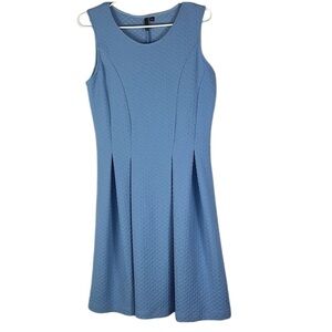 MIK A-line sleeveless inverted pleats french dot texture Sz L dress